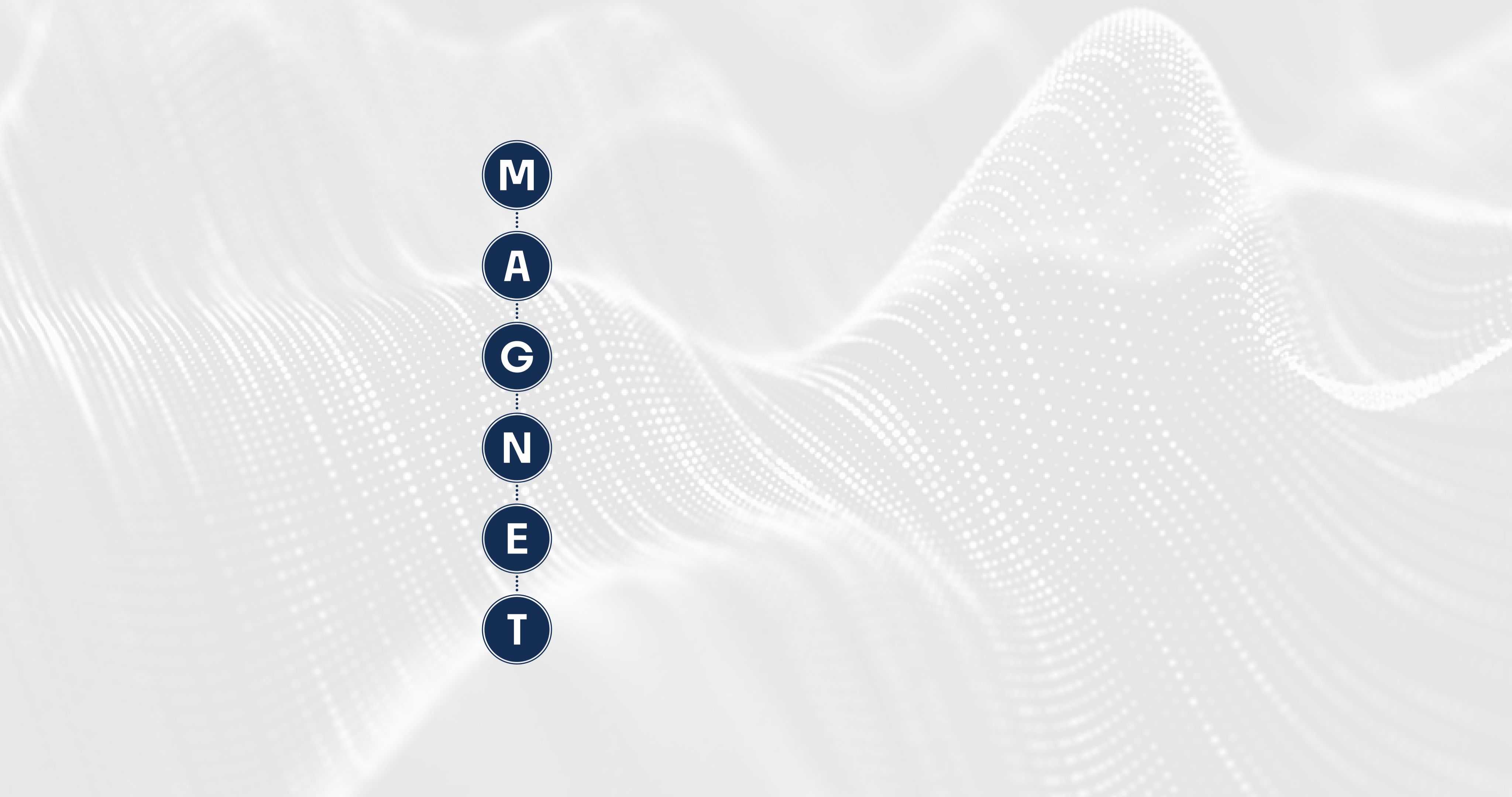 A textured background with the letters MAGNET in cirlces