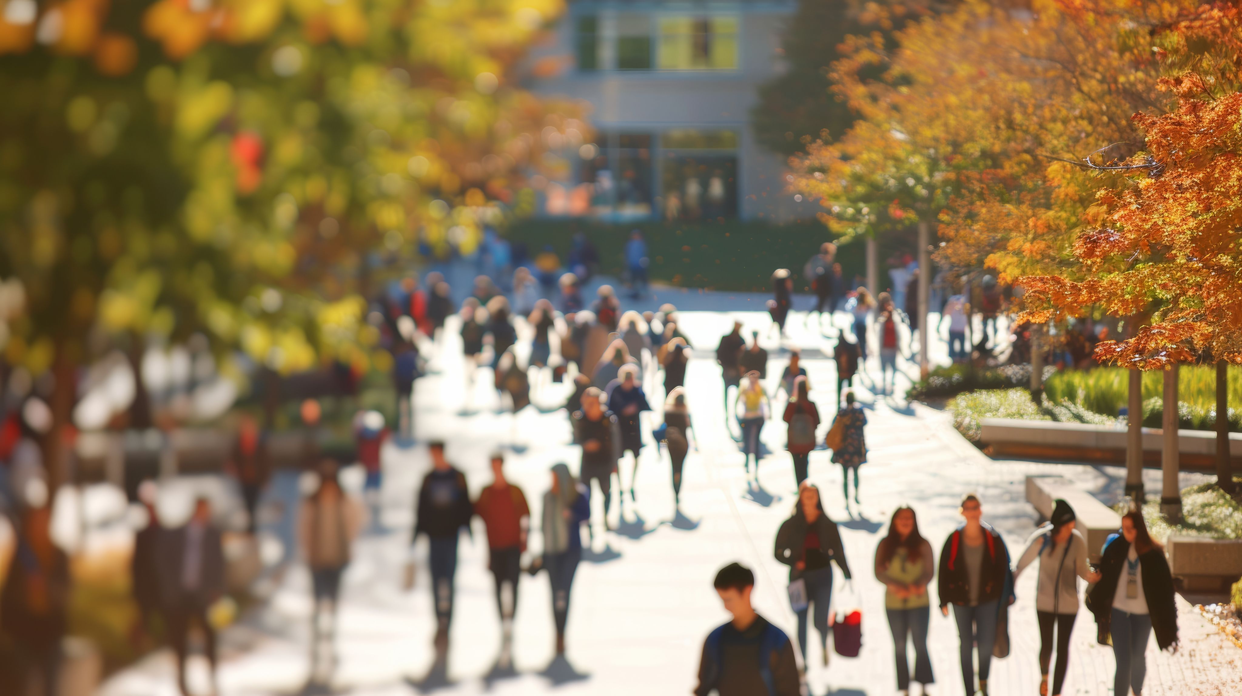 people walking in a city park